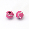 Baseball Plating Acrylic Beads SACR-R886-01-2