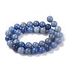 Round Dyed & Heated Natural Blue Aventurine Beads Strands G-R254-10mm-4