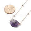 Natural Raw Stone Pendant Necklace for Women NJEW-JN03781-4
