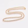 Eco-Friendly Rack Plating Brass Chain Necklaces MAK-J016-02G-A3.0-FF-2