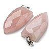 Natural Rose Quartz Pointed Pendants G-M405-07P-03-2