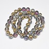 Electroplate Glass Beads Strands EGLA-Q086-12mm-01-2