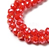 Electroplate Opaque Solid Color Crystal Glass Rondelle Beads Strands X-EGLA-F049A-06AB-3