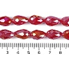 Opaque Solid Color Electroplate Glass Beads Strands EGLA-N013-P4mm-B07-4