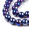 Electroplate Opaque Glass Beads Strands GLAA-T032-P10mm-AB03-3