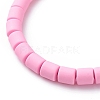 Polymer Clay & Natural Shell Daisy & Heart Beaded Stretch Bracelet BJEW-JB08846-5