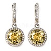 925 Sterling Silver Micro Pave Cubic Zirconia Dangle Hoop Earrings EJEW-F371-01B-02-2