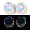 Handmade Luminous Polymer Clay Glass Rhinestone Beads CLAY-H003-05F-1