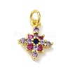 Brass Micro Pave Cubic Zirconia Charms KK-M283-16B-02-1