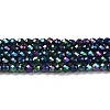 Electroplate Glass Beads Strands GLAA-H021-01A-FP11-2