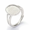 Adjustable 925 Sterling Silver Finger Ring Components STER-E061-12P-5