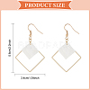 ANATTASOUL 2 Pairs 2 Colors White Acrylic Rhombus Dangle Earrings EJEW-AN0001-85-2