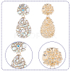 ANATTASOUL 2 Pairs 2 Colors Rhinestone Teardrop Dangle Stud Earrings EJEW-AN0001-95-3