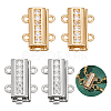 4Pcs 2 Colors Brass Micro Pave Clear Cubic Zirconia Slide Lock Clasps DIY-PH0033-43-1