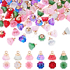 CHGCRAFT 108Pcs 6 Styles Imitation Jade & Transparent Spray Painted Glass Charms GLAA-CA0001-39-1