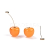Lifelike Cherry Resin Dangle Stud Earrings EJEW-F274-01A-3