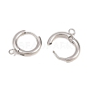 316 Stainless Steel Huggie Hoop Earring Findings X-EJEW-B158-01B-P-2