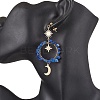 Vintage Natural Lapis Lazuli Ear Studs EJEW-JE05806-05-3