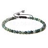 4mm Natural Moss Agate Beaded Braided Bracelets SY1950-23-1