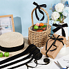 4 Rolls 4 Styles Single Face Velvet Gold Edged Ribbon for Bowknot Making OCOR-PH0002-93-5