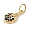 Brass Micro Pave Black Cubic Zirconia Pendants KK-R162-011G-2