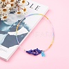 Rainbow Personalized Electroplate Glass Beaded Necklaces NJEW-JN03410-02-5