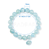 SUNNYCLUE Natural Aquamarine Round Beads Stretch Bracelets BJEW-PH0001-10mm-19-2