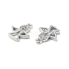 Brass Micro Pave Clear Cubic Zirconia Charms KK-E068-VF259-3