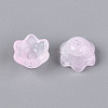 Transparent Two Tone Spray Painted Glass Bead Caps A-GLAA-Q089-002B-008-2