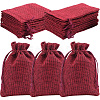 Polyester Imitation Burlap Packing Pouches Drawstring Bags ABAG-BBC0001-02B-04-1