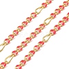 Handmade Brass Enamel Oval Link Chains CHC-L053-08G-09-1