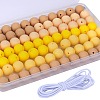 80Pcs 4 Style Round Silicone Focal Beads SIL-SZ0001-22F-1