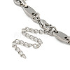 Non-Tarnish 304 Stainless Steel Dumbbell & Oval Link Chains Bracelets for Men & Women BJEW-D042-11P-3