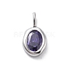 925 Sterling Silver Cubic Zirconia Oval Charms STER-S006-01S-F-1