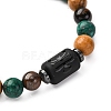 12 Constellations Natural Tiger Eye & Picture Jasper & Agate & Black Onyx Round Beaded Stretch Bracelets for Men Women WGB9E7C-10-2