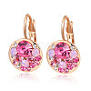 Real Rose Gold Plated Fashion Tin Alloy Austrian Crystal Leverback Earrings EJEW-AA00057-49-1