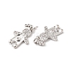 Rack Plating Brass Micro Pave Cubic Zirconia European Dangle Charms KK-D075-01P-3