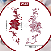 Peony Polyester Embroidery Ornament Accessories PATC-WH0008-04B-2