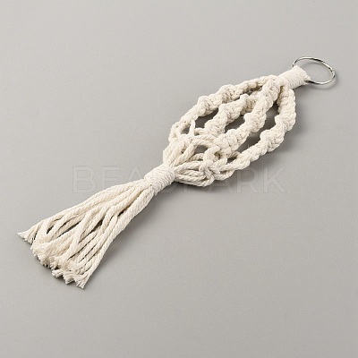 Cotton Macrame Plant Hangers AJEW-WH0314-61-1