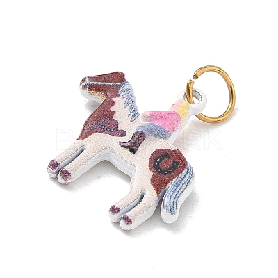 Printed 304 Stainless Steel Pendants SA-CBA109E-03-1