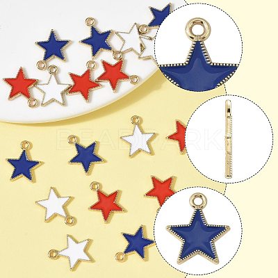20Pcs 3 Colors Alloy Enamel Pendants ENAM-FS0003-53-1