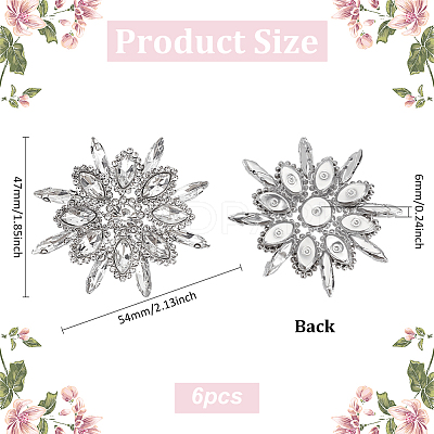 6Pcs Alloy Garment Accessories FIND-FG0004-42A-1