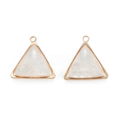 Natural White Shell Pendants KK-K252-07G-01-1
