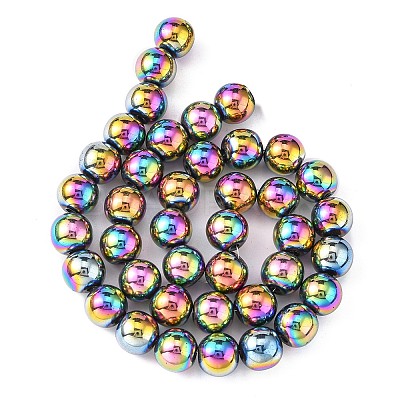 Non-magnetic Synthetic Hematite Beads Strands X-G-S096-10mm-5-1