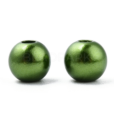 Spray Painted ABS Plastic Imitation Pearl Beads OACR-T015-05A-09-1