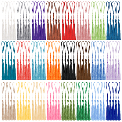 120Pcs 24 Colors Polyester Tassel Decorations HJEW-SP0001-06-1