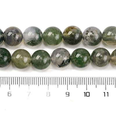 Natural Moss Agate Beads Strands G-J358-01-10MM-1