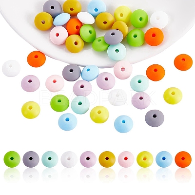 20Pcs 10 Colors Round Silicone Beads JX320A-01-1