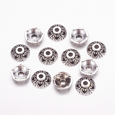 Tibetan Style Alloy Bead Caps LFH10353Y-NF-1