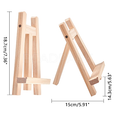 Folding Pine Wood Tabletop Easel AJEW-NB0001-62-1